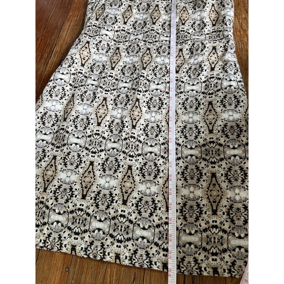 CYNTHIA ROWLEY White Grey Mix 100% Linen Summer Dress Size 4 Back Zip Lined VGC - Picture 6 of 9